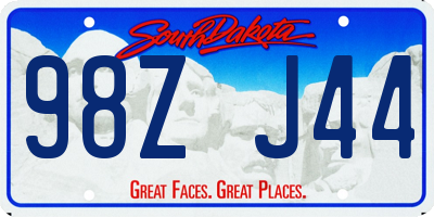 SD license plate 98ZJ44