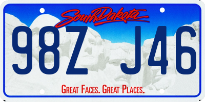SD license plate 98ZJ46