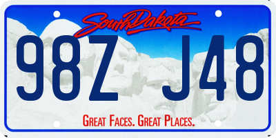 SD license plate 98ZJ48