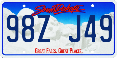 SD license plate 98ZJ49