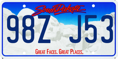 SD license plate 98ZJ53