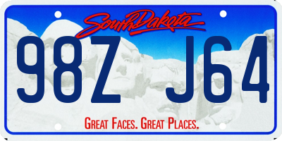 SD license plate 98ZJ64