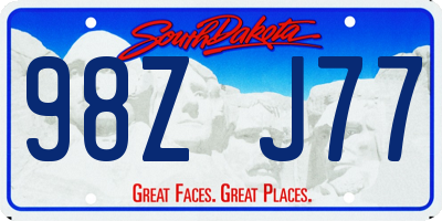 SD license plate 98ZJ77