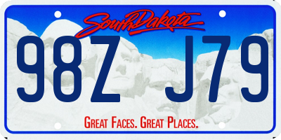 SD license plate 98ZJ79