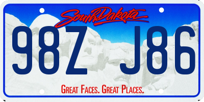SD license plate 98ZJ86