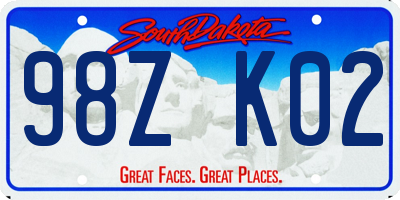 SD license plate 98ZK02