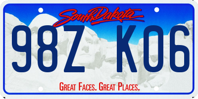 SD license plate 98ZK06