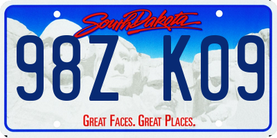SD license plate 98ZK09
