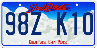 SD license plate 98ZK10