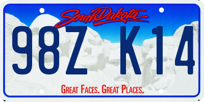 SD license plate 98ZK14