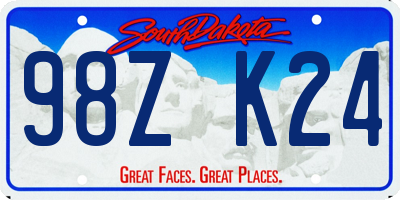 SD license plate 98ZK24