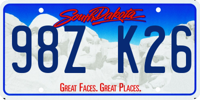 SD license plate 98ZK26