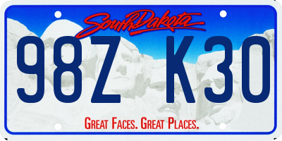 SD license plate 98ZK30