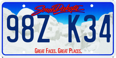 SD license plate 98ZK34