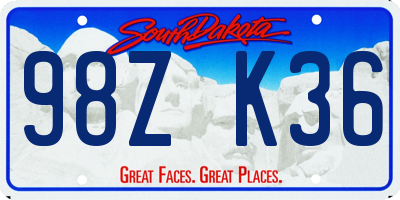 SD license plate 98ZK36