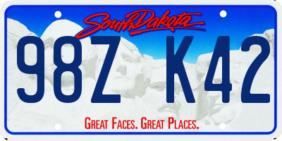 SD license plate 98ZK42