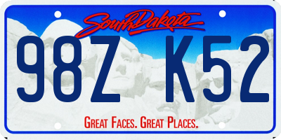 SD license plate 98ZK52