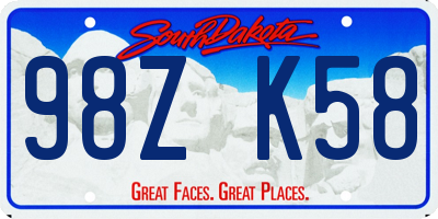 SD license plate 98ZK58