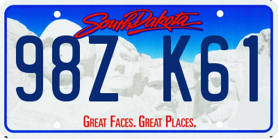 SD license plate 98ZK61