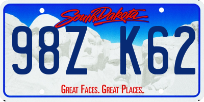 SD license plate 98ZK62