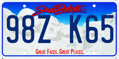 SD license plate 98ZK65