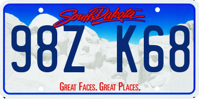 SD license plate 98ZK68