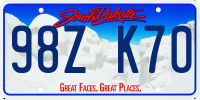 SD license plate 98ZK70