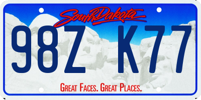 SD license plate 98ZK77