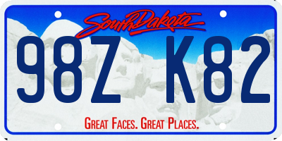 SD license plate 98ZK82