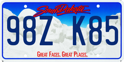 SD license plate 98ZK85