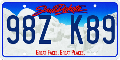 SD license plate 98ZK89