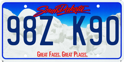 SD license plate 98ZK90
