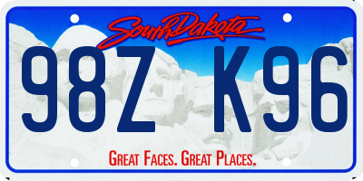 SD license plate 98ZK96