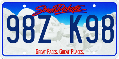 SD license plate 98ZK98