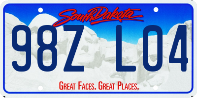 SD license plate 98ZL04