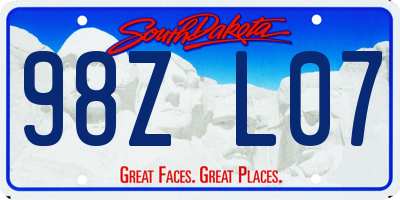 SD license plate 98ZL07