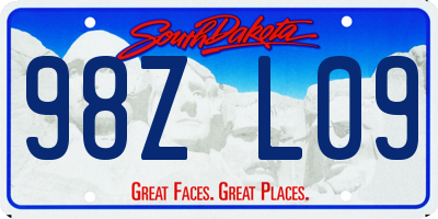 SD license plate 98ZL09
