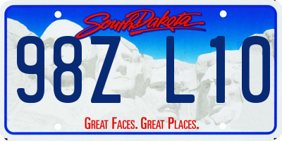 SD license plate 98ZL10