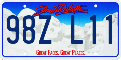 SD license plate 98ZL11