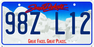 SD license plate 98ZL12