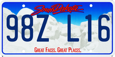 SD license plate 98ZL16
