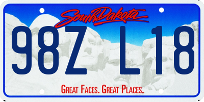 SD license plate 98ZL18