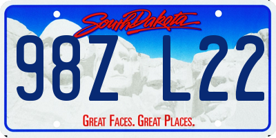 SD license plate 98ZL22
