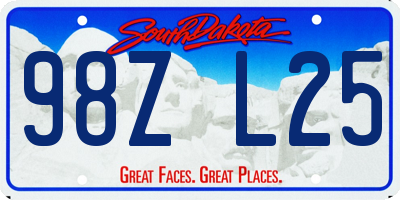 SD license plate 98ZL25