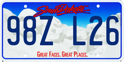 SD license plate 98ZL26