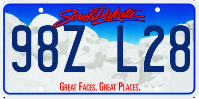 SD license plate 98ZL28