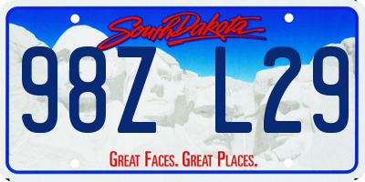 SD license plate 98ZL29