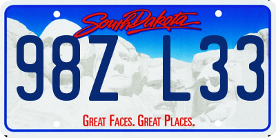 SD license plate 98ZL33