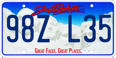 SD license plate 98ZL35