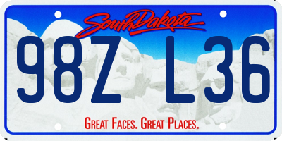 SD license plate 98ZL36